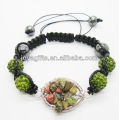 Pulsera tejida Unakite chip suerte árbol piedras preciosas tejido